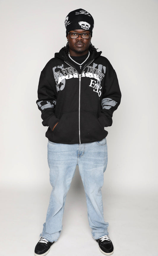 Classic E.$.T.N ‘Christ is the King’ Black and Gray Zip-Up